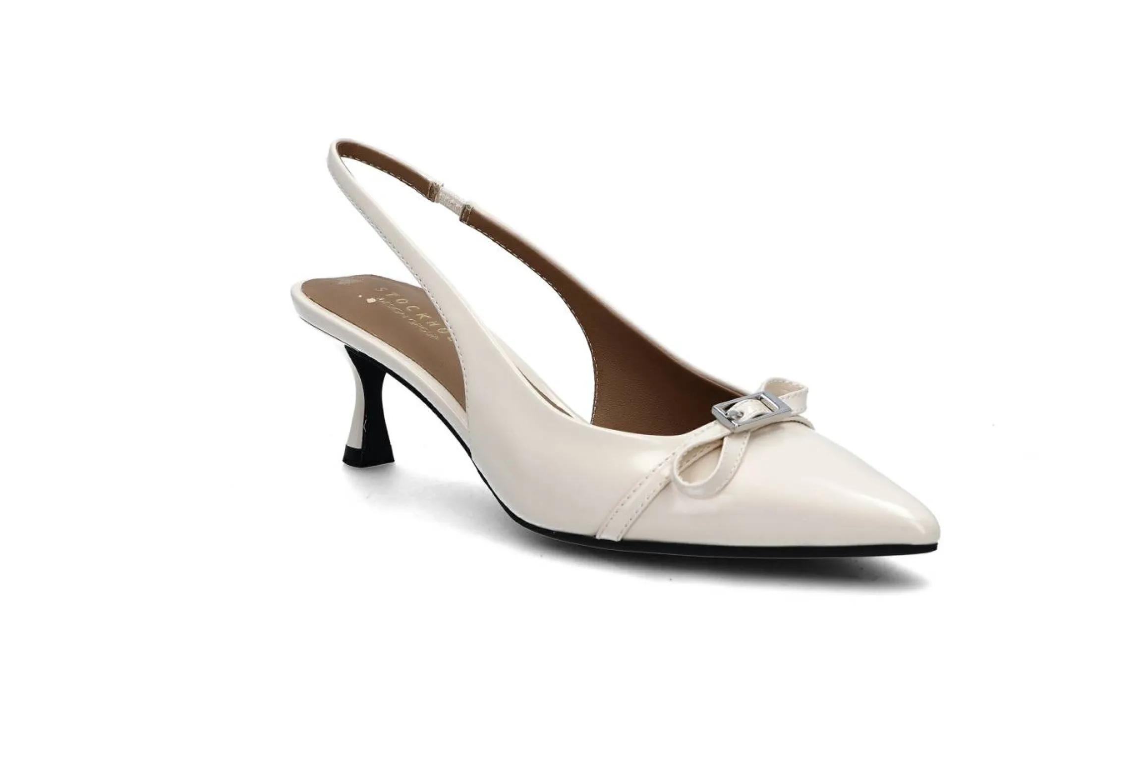 Elegant slingback pumps m/gel & sløyfe