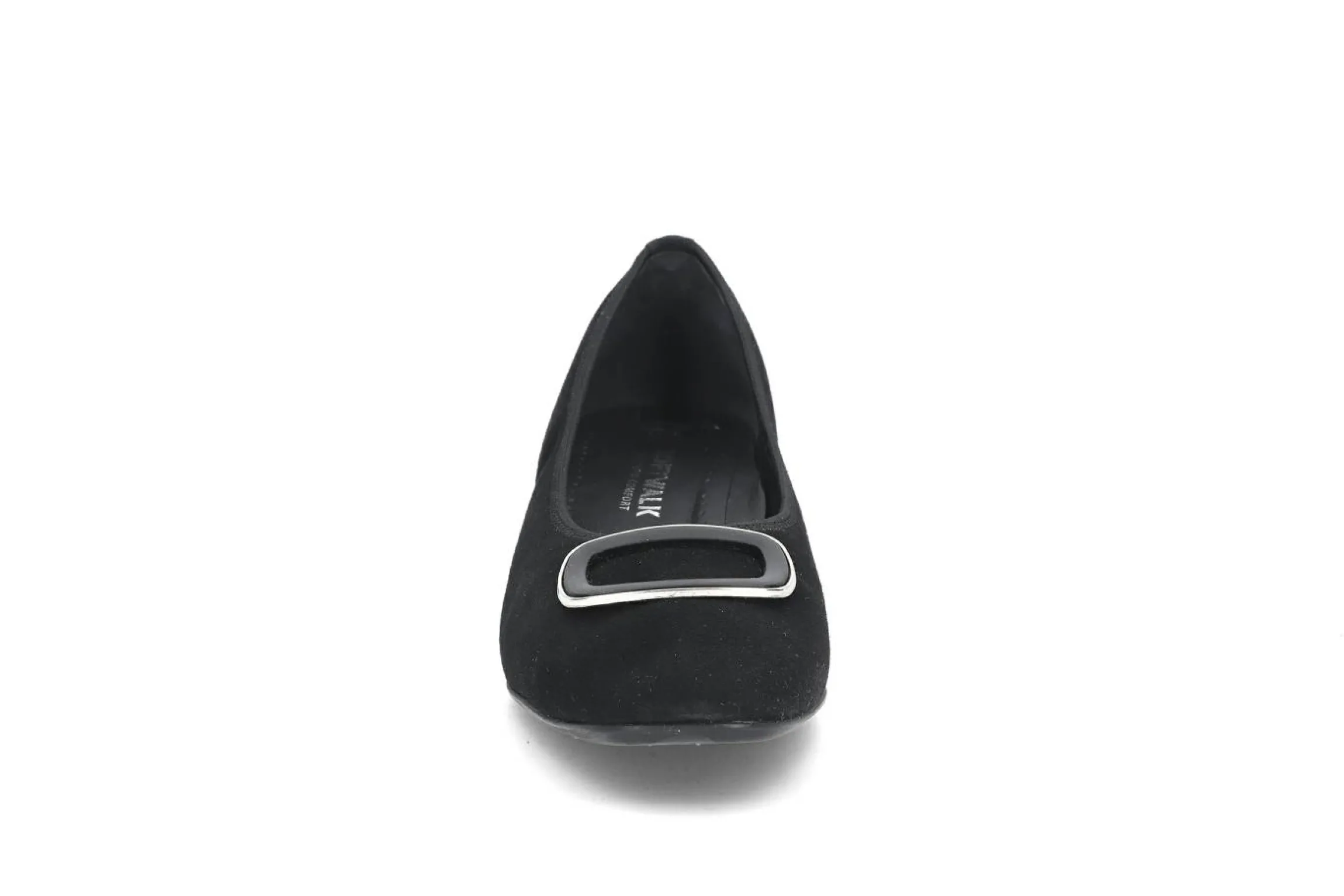 Komfortabel pumps i semsket skinn