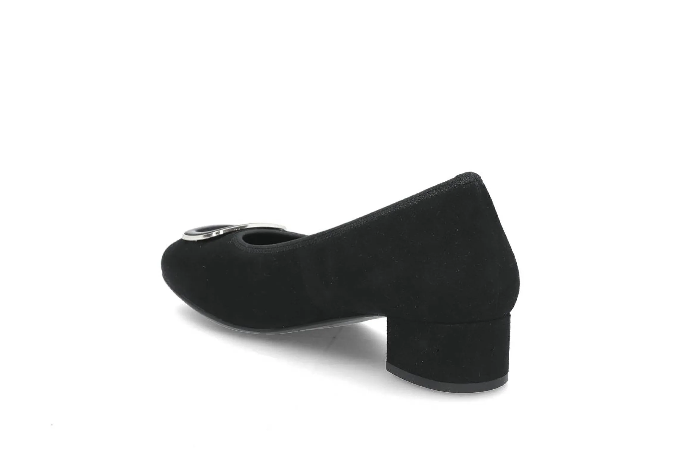 Komfortabel pumps i semsket skinn