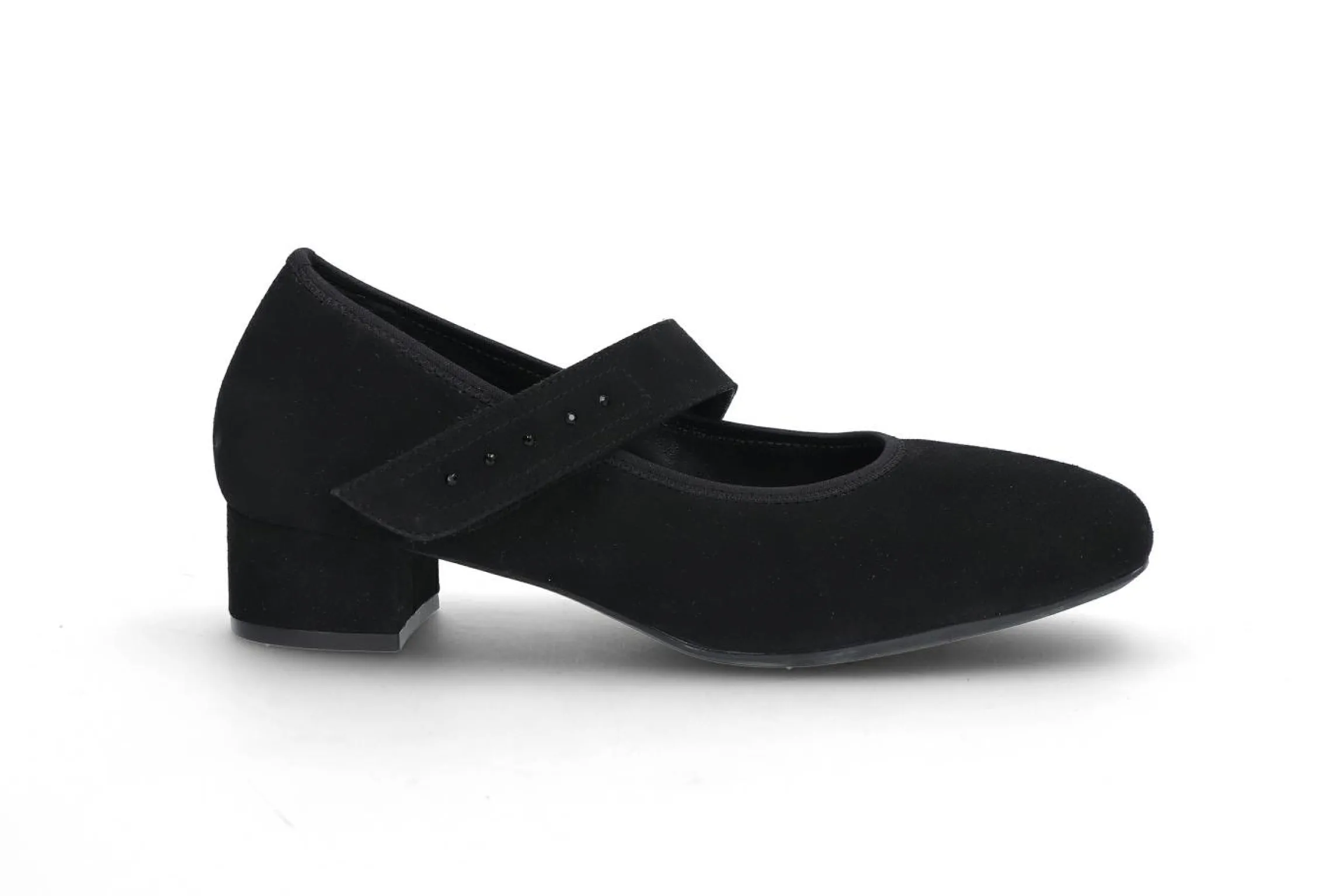 Pumps i semsket skinn