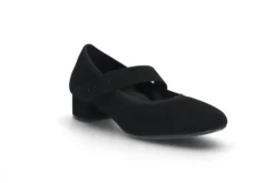 Pumps i semsket skinn
