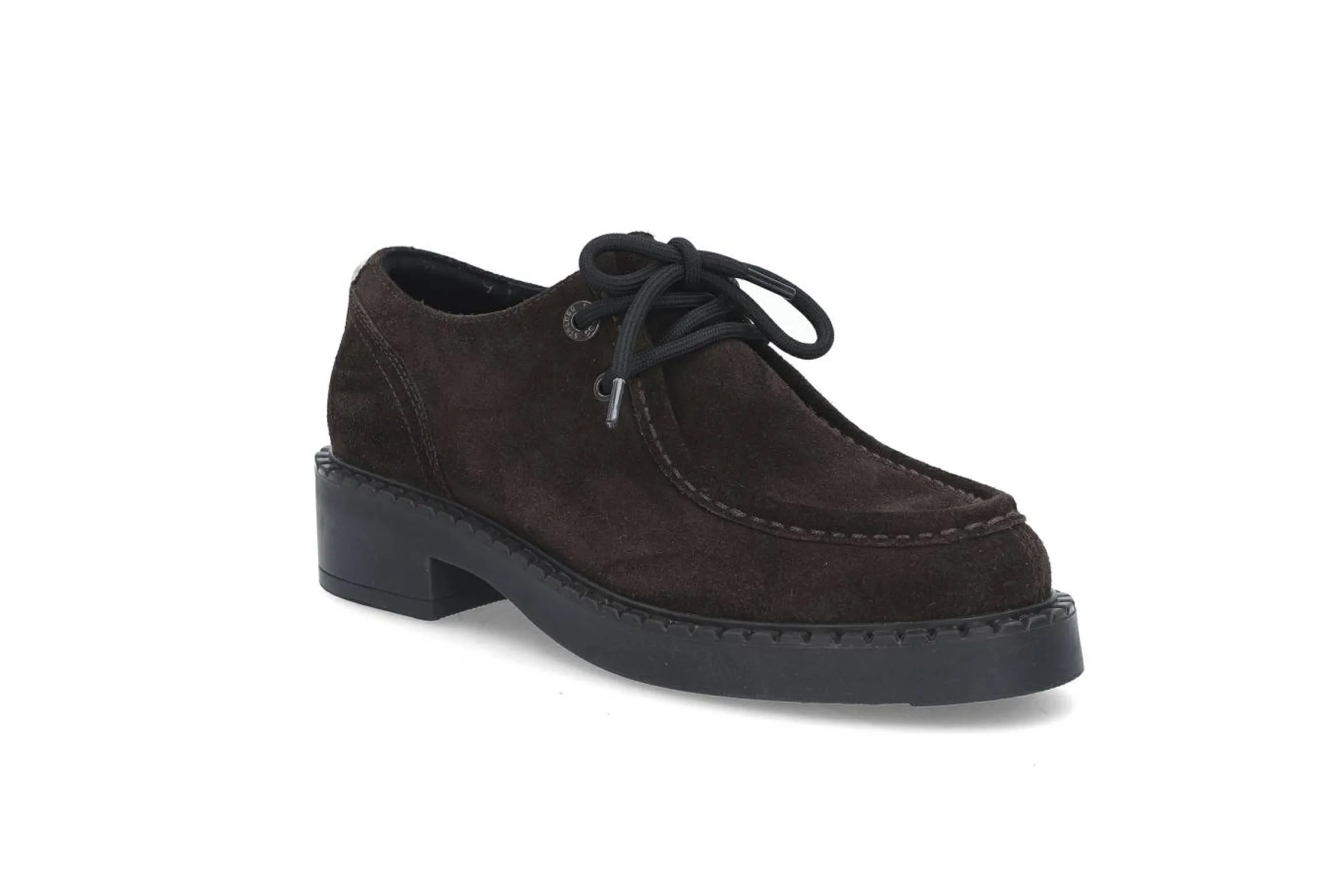 Semsket moc-toe snøresko