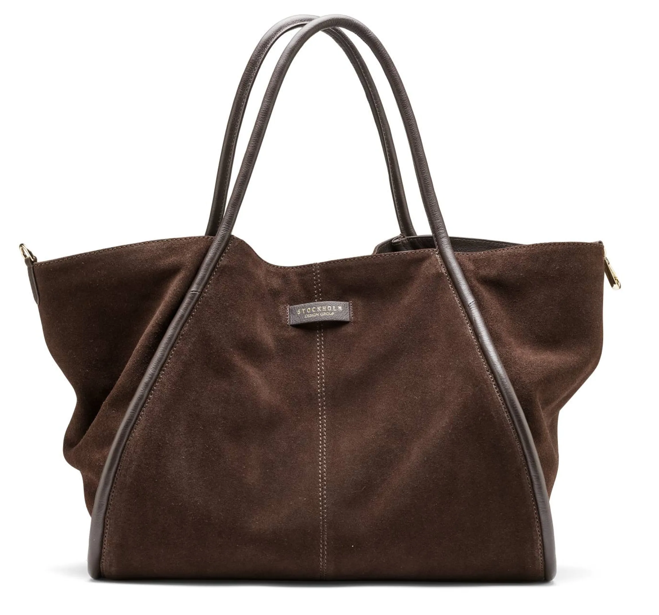 Shopper veske i semsket skinn