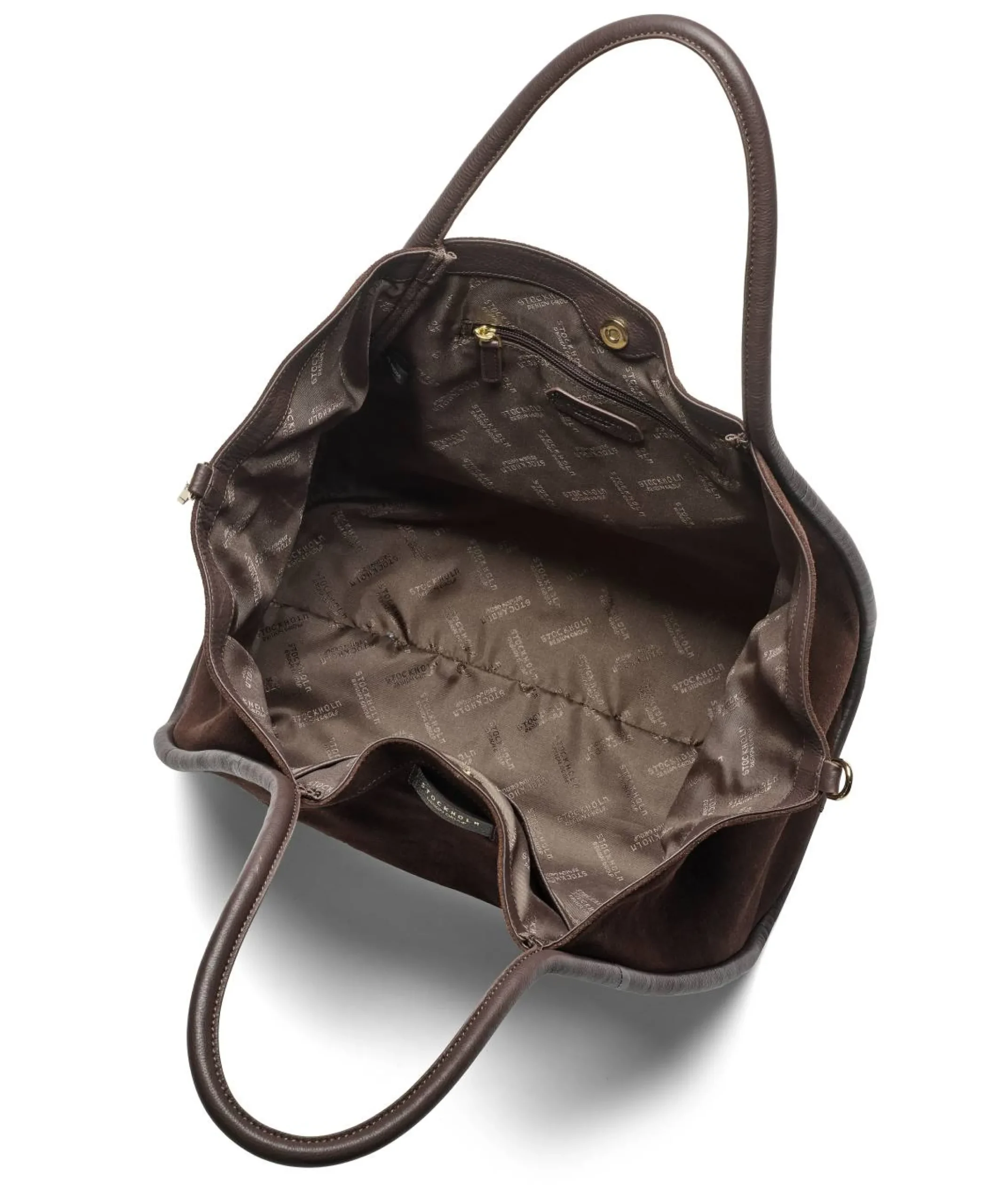 Shopper veske i semsket skinn